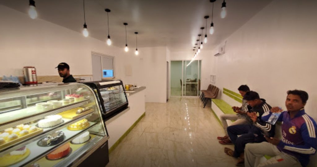 Bakery counter with cakes at a Thoddoo cafe