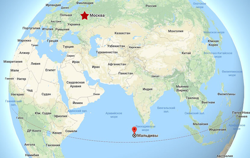 Ubicación geográfica de las Maldivas en el mapa físico del mundo